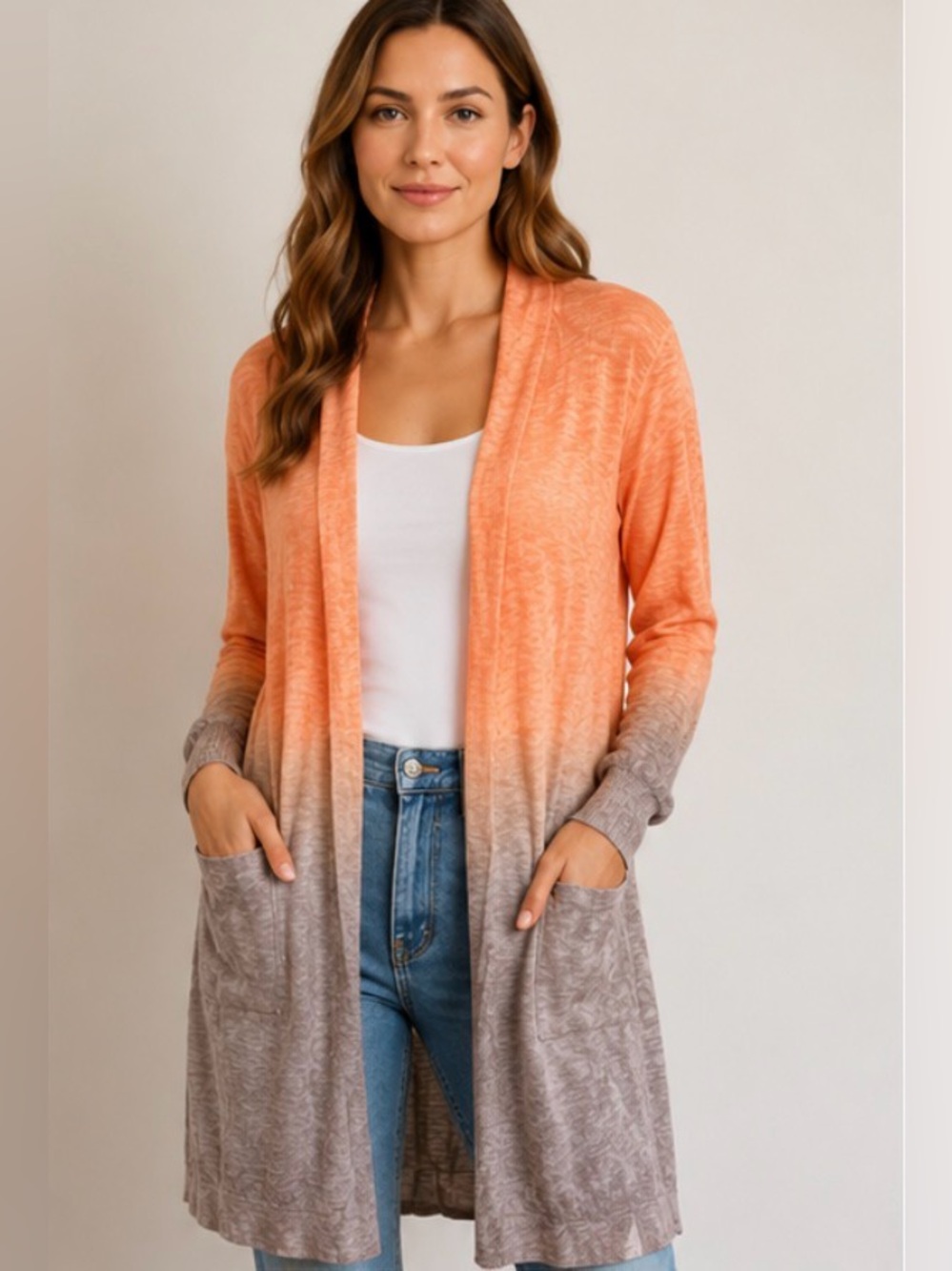 27 Miles Malibu Ombre Cardigan 🍑🤎 Sz S